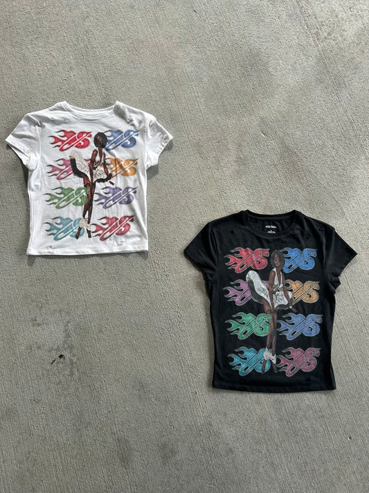 BLACK SKRRT LYFE CROP TEE